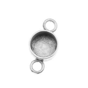 Art Mechanique   Small Round Bezel Connector For Resin   White Bronze 