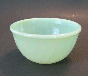 RARE Fire King Jadeite Jadite Glass Swirl 5in Mixing Bowl Perfect to 