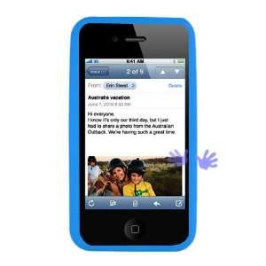com Sky Blue Premium Silicone Case / Skin / Cover for Apple iPhone 4 