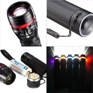 240 Lumen LED Zoomable Light Flashlight Torch Zoom Adjustable 3W Lamp 