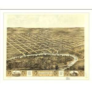 Historic Marengo, Iowa, c. 1868 (M) Panoramic Map Poster Print Reprint 