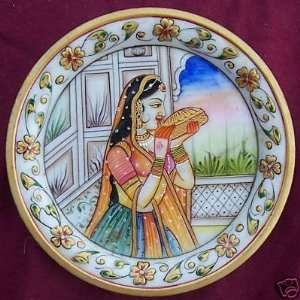  A Painting of lady in palace, Art Craft & Painting on Marble 