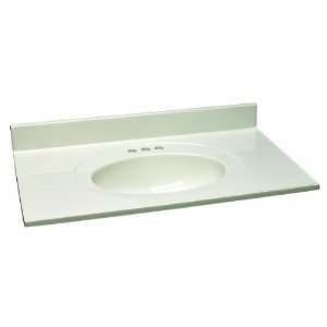  Design House 551176 Marble Vanity Top/Single Bowl, White 