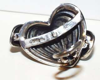 Lagos Sterling Heart Bow Earrings and Ring Set ESTATE  