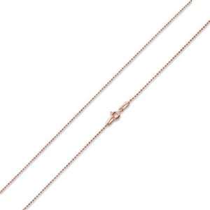    Rose Gold Plated Silver Italian 18 Bead Chain 1.2MM Jewelry