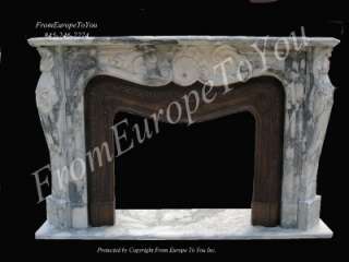   CARVED MARBLE AND BRONZE LIVING ROOM FIREPLACE MANTEL FPM250  