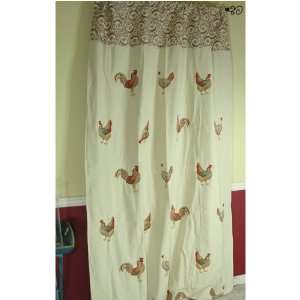  Roosters Embroidered French Elegant Lined Curtain: Home 