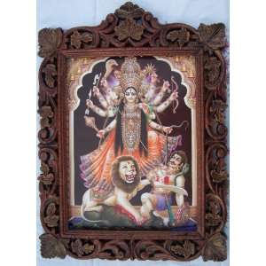  Maa Maha Kali Poster Painting in Wood Craft Frame: Home 