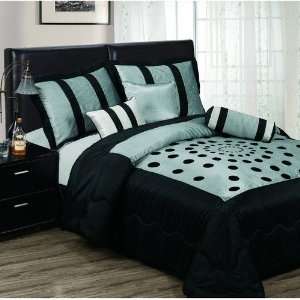  LaCozee Circo Luxury Comforter Set in Black and Silver 