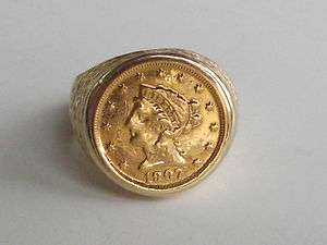   Ring Coin Vintage US American 22k 2 1/2 Dollar 1907 Eagle Liberty Head