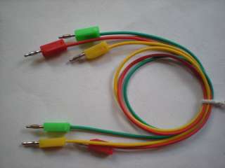 set 2mm Nickel banana plug Test Cable 3 colors 38cm  