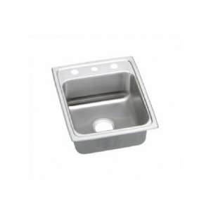  Elkay top mount single kitchen bowl LRAD1720653 3 Holes 