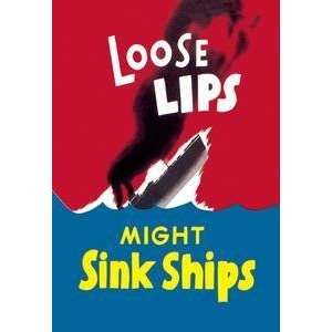  Vintage Art Loose Lips Might Sink Ships   01050 9