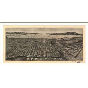 Historic Berkeley, California, c. 1909 (M) Panoramic Map Poster Print 