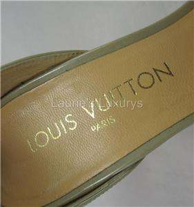 Louis Vuitton LAURA Heels SANDALS Vernis BEIGE Leather SHOES Lv 38 