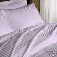 Egyptian cotton King bed sheet set 300TC stripes Lilac  