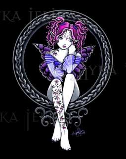 Pink Tattoo Butterfly Fairy Art Signed Print Katrina  