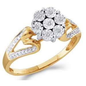   Solitaire Setting Engagement 10k Yellow Gold, Size 6: Jewel Roses