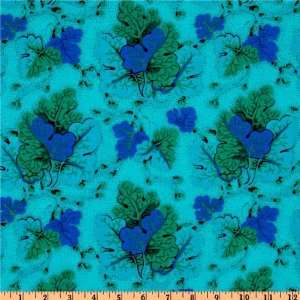  44 Wide Phillip Jacobs Layered Leaves Aquamarine Fabric 