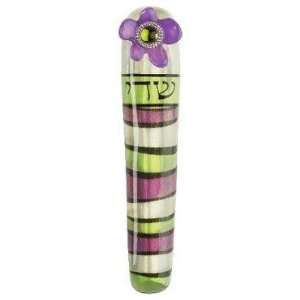  Judaica AE M8514 Glass and Stained Glass Mezuzah