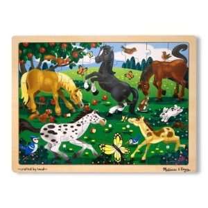 Wooden Jigsaw Puzzle: Frolicking Horses: Toys & Games