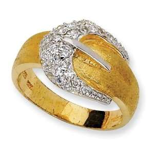  Sterling Silver Gold Plated CZ Fashion Ring Sz 8: Arts 