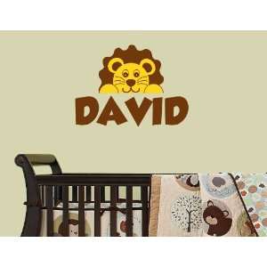  Lion Personalized Name Nursery Wall Decal Set Everything 