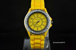   Fashion Luxury Silicone Crystal Men Lady Boy Girl Jelly Quartz Watch