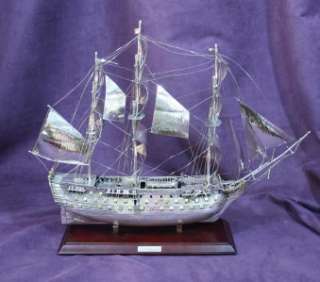 VINTAGE 925 STERLING HMS VICTORY 1765 MODEL BATTLE SHIP  