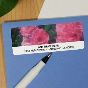    Pink Roses Personalized Photo Address Labels