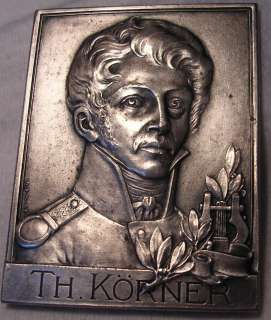 Th. Korner M&W St. Plaque Medal RARE LARGE Antique L@@K  