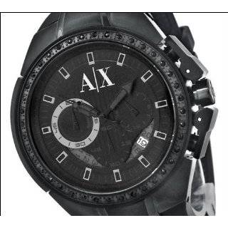   Black Rubber Quartz Watch with Black Dial Armani Exchange Watches