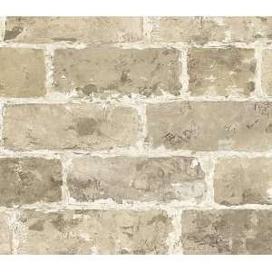  Beige Gray Leahs Brick Wallpaper