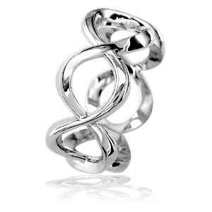  Full Infinity Ring, 10mm wide in Sterling Silver   size 15 