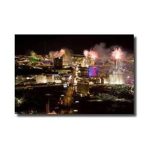 New Years Fireworks Las Vegas Strip Las Vegas Nevada Giclee Print 