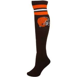   Cleveland Browns Ladies Brown Solid Knee Socks: Sports & Outdoors