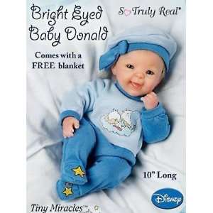   SO TRULY REAL DISNEY TINY MIRACLES BABY DONALD DOLL: Toys & Games