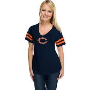   Chicago Bears Womens Dream Navy Short Sleeve Top: Sports & Outdoors