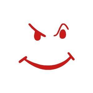 Smiley Face Smirk RED vinyl Window Decal Sticker