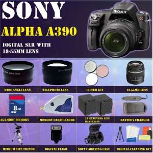  Sony Alpha A390 Digital SLR with 18 55mm Lens + HUGE 