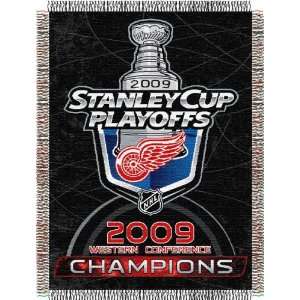 Detroit Red Wings 2009 NHL Western Conference Champions Tapestry Throw 