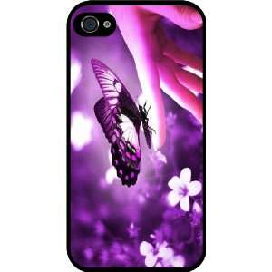  Rikki KnightTM Purple Butterfly background Black Hard Case 