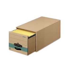   Steel Plus Storage Box, Legal, Kraft/Green, 6/Carton: Office Products