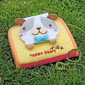  [Tarro story   Dog] Embroidered Applique Fabric Art Wallet 
