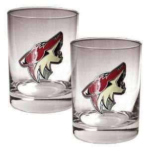   Phoenix Coyotes NHL 2pc Rocks Glass Set   Primary Logo Sports