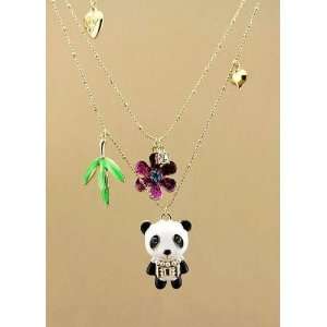  Betsey Johnson Panda Bear Necklace 