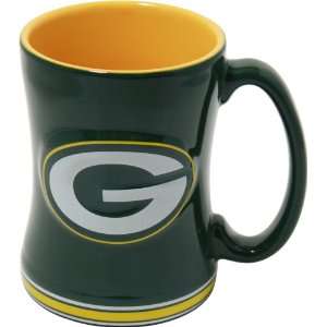  Green Bay Packers 15 Ounce Sculpted Logo Relief Coffee Mug 