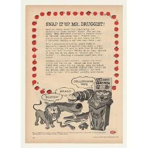  1957 3M Scotch Cellophane Tape Snap Pets Trade Print Ad 