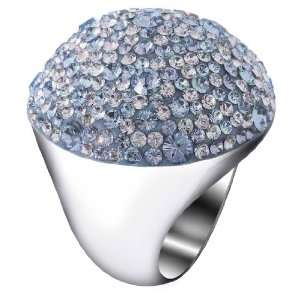 Mushroom Ring, aquamarine/rhodium plated: Crystal Evolution by Bella 