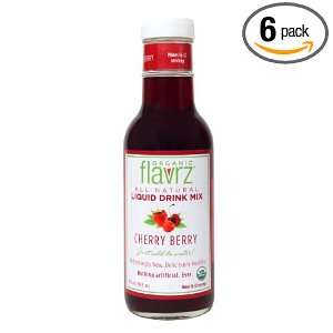 Flavrz Organic Drink Mix, Cherry Berry, 16 Ounce Bottles (Pack of 6 